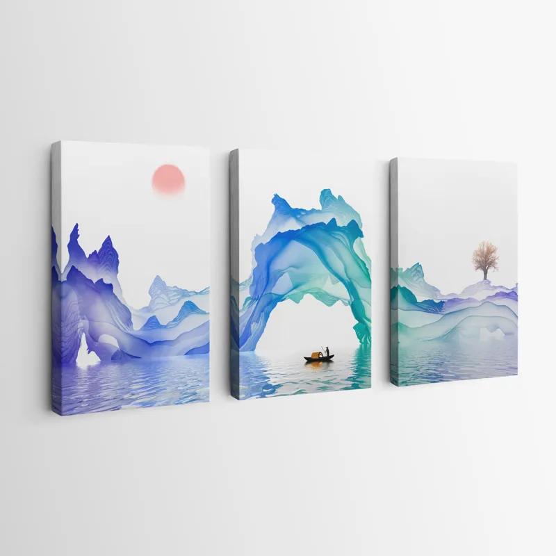 Tablou Multicanvas Abstract Purple Lake mockup 0