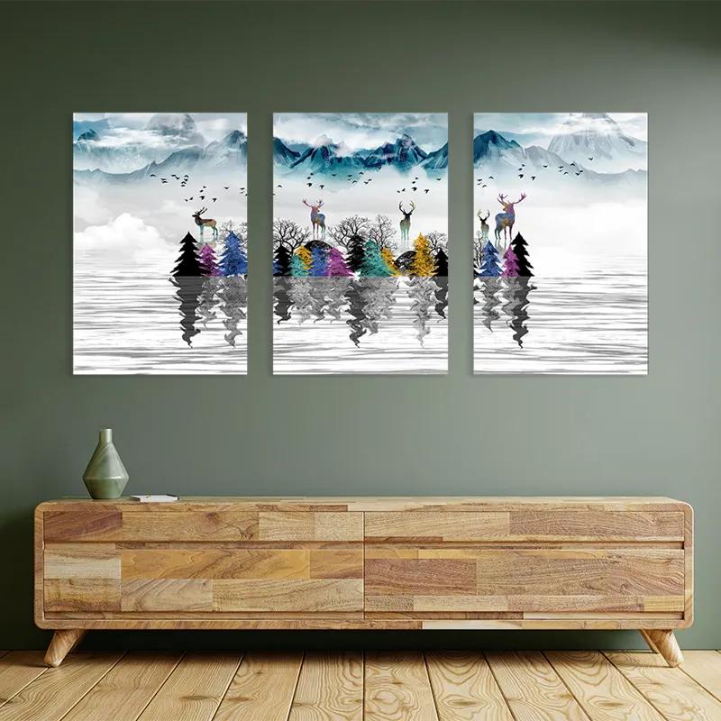 Tablou Multicanvas Mountain Lake mockup 2