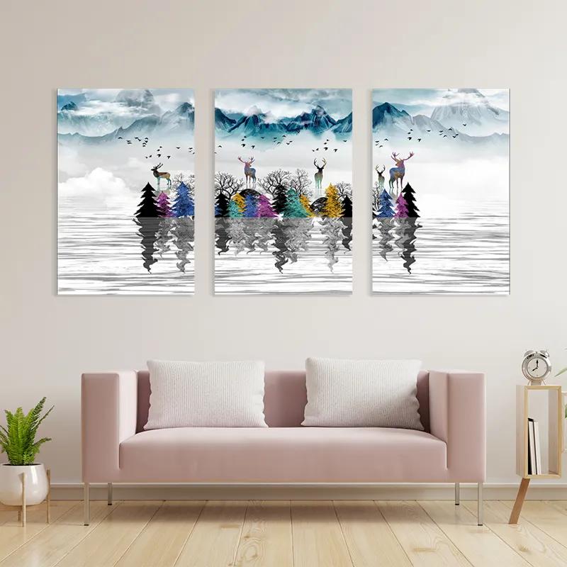 Tablou Multicanvas Mountain Lake mockup 3