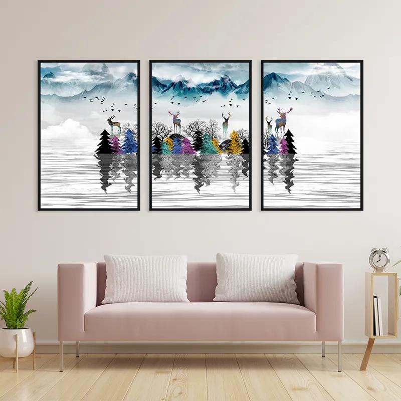 Tablou Multicanvas Mountain Lake mockup 3