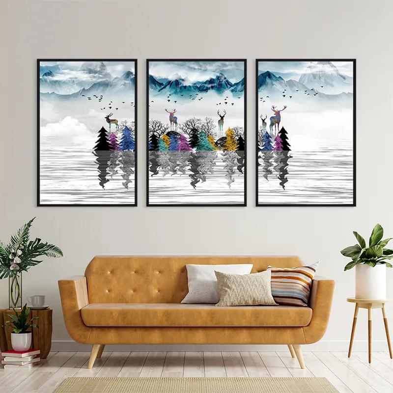 Tablou Multicanvas Mountain Lake mockup 4