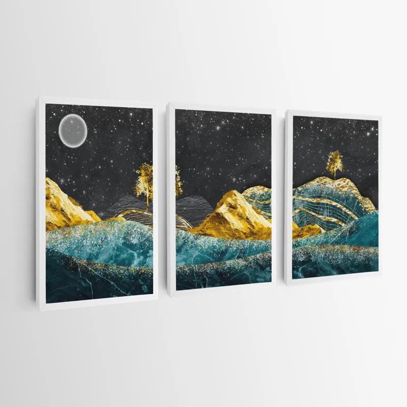 Tablou Multicanvas Bluend Gold Mountains mockup 0