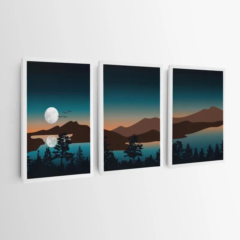 Tablou Multicanvas Full Moon Mountain mockup 0