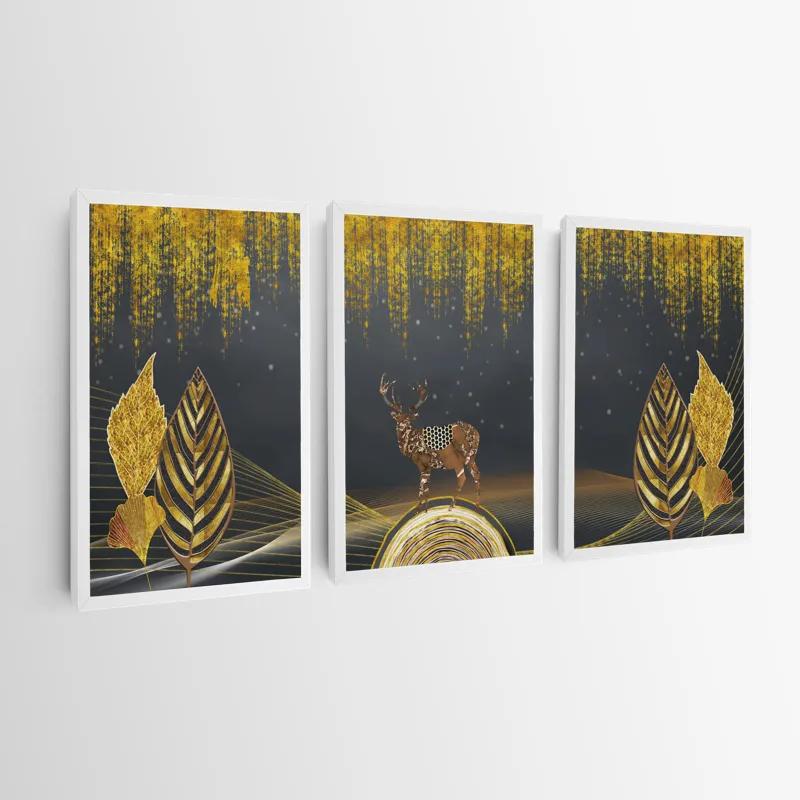 Tablou Multicanvas Golden Deer mockup 0