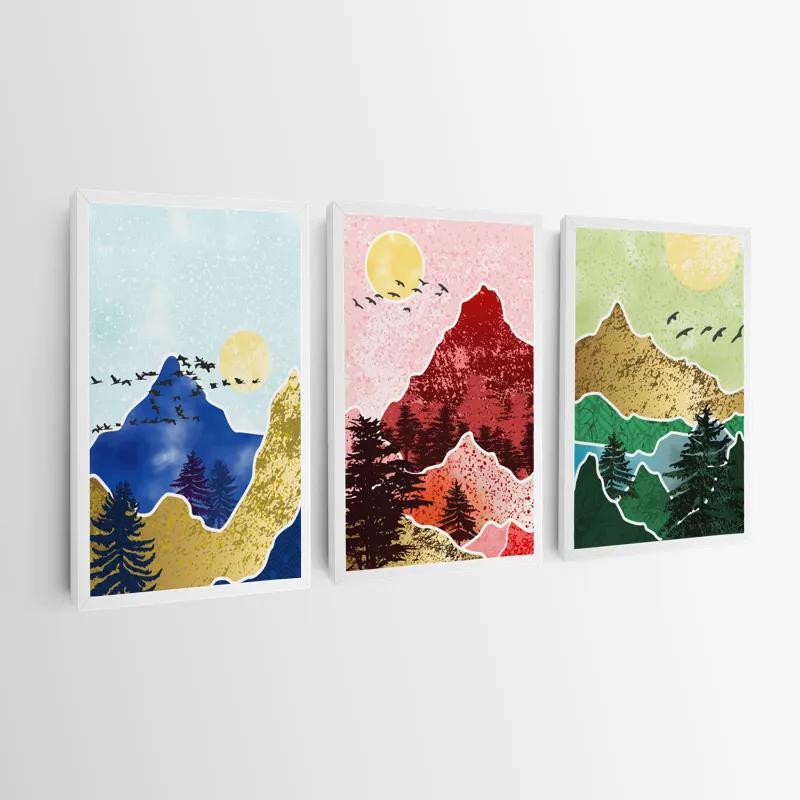 Tablou Multicanvas Mountainirds Set mockup 0