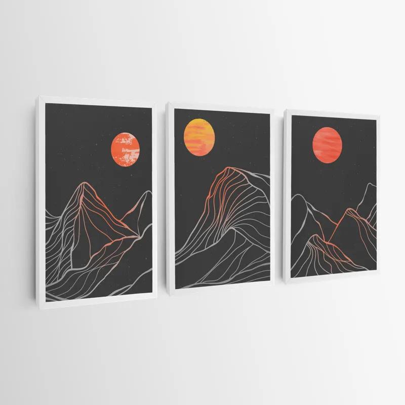 Tablou Multicanvas Orange Moon Line mockup 0
