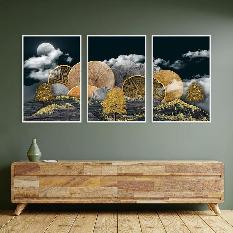 Tablou Multicanvas Circle Over The Mountain mockup 2