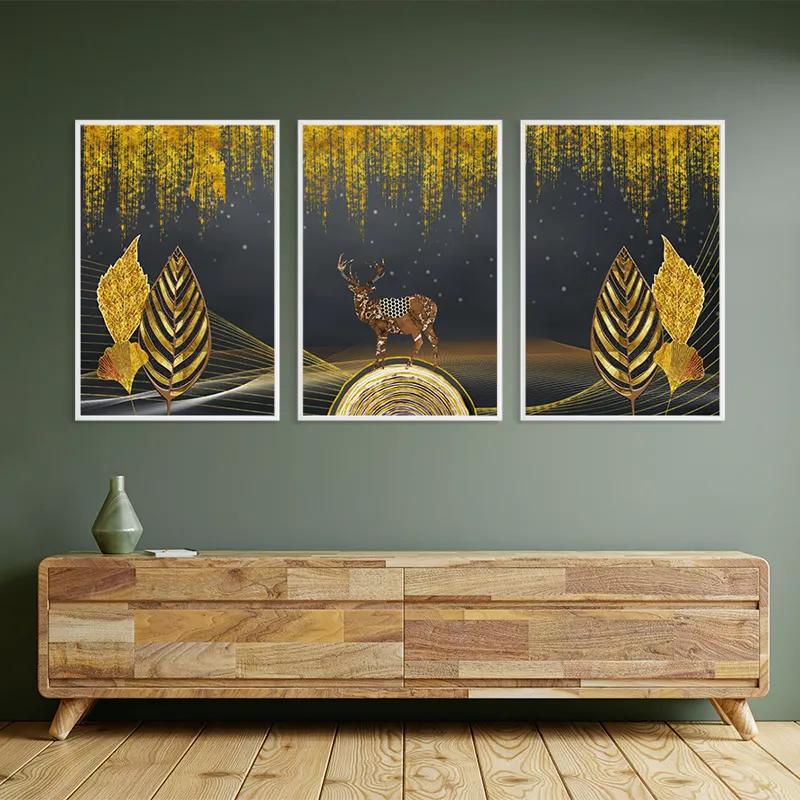 Tablou Multicanvas Golden Deer mockup 2