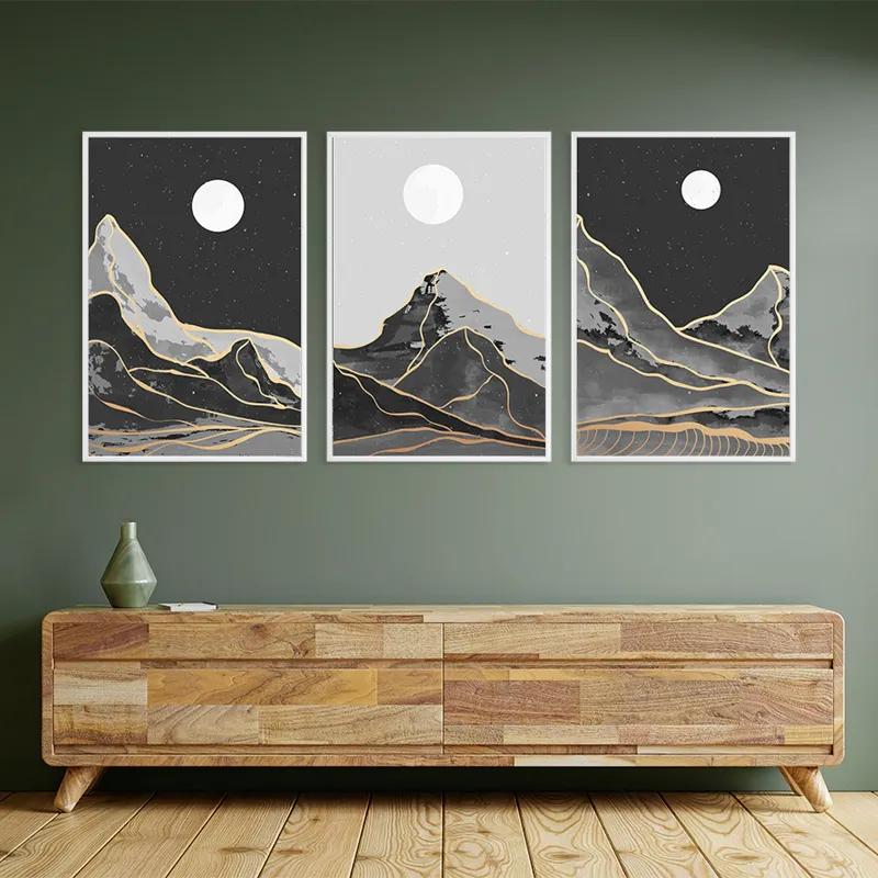 Tablou Multicanvas Grey Moon Mountain mockup 2