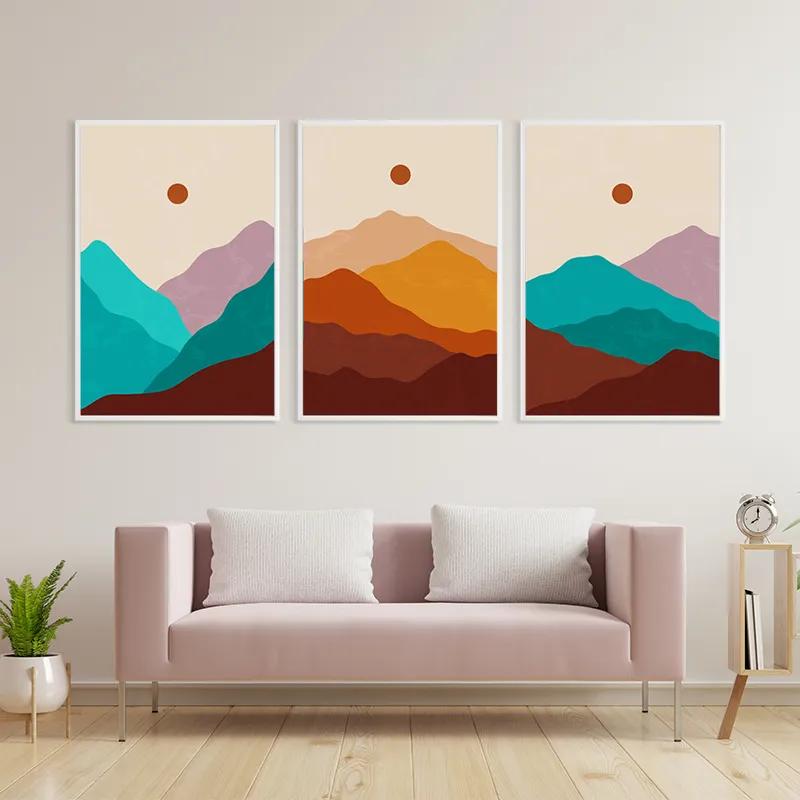 Tablou Multicanvas Brown Moon Mountain mockup 3