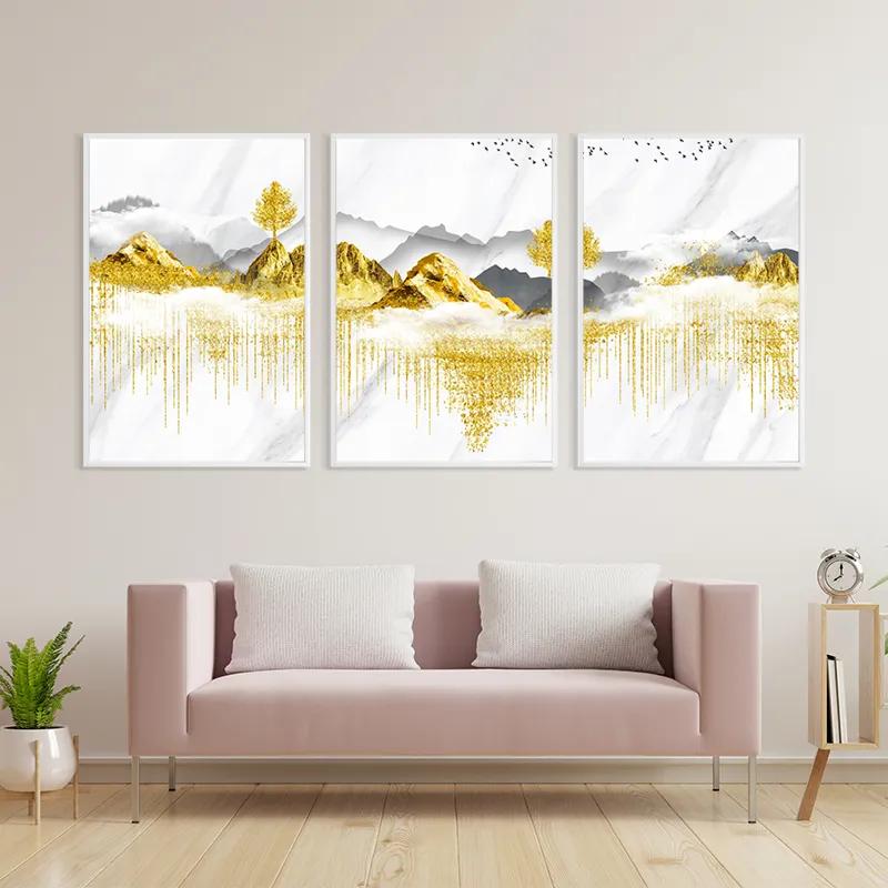 Tablou Multicanvas Golden White Mountains mockup 3