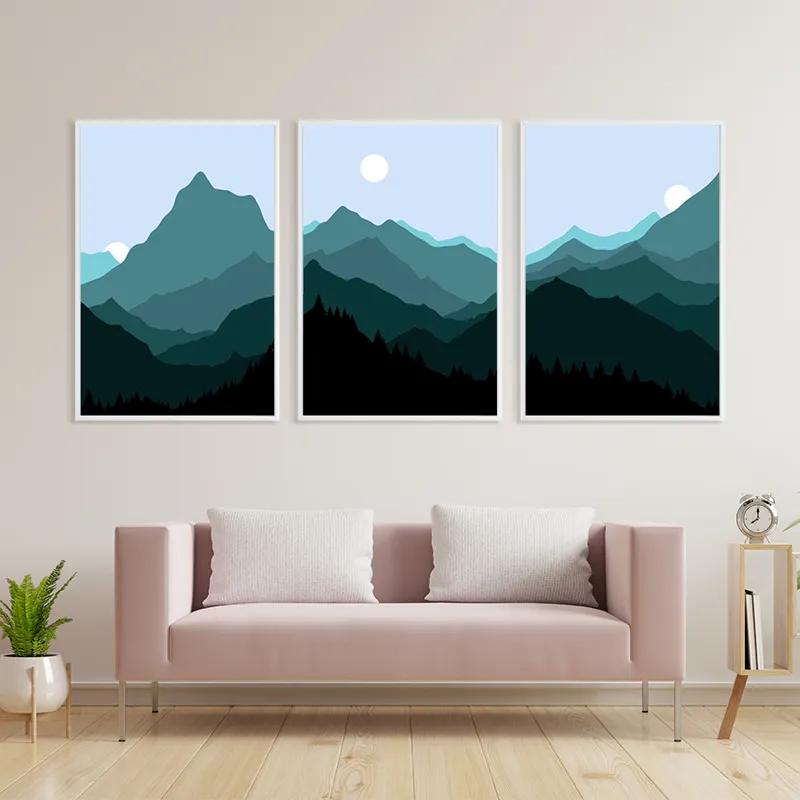 Tablou Multicanvas Green Mountain mockup 3