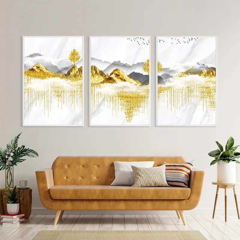 Tablou Multicanvas Golden White Mountains mockup 4