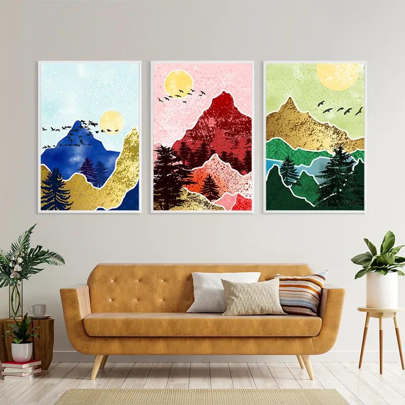 Tablou Multicanvas Mountainirds Set mockup 4