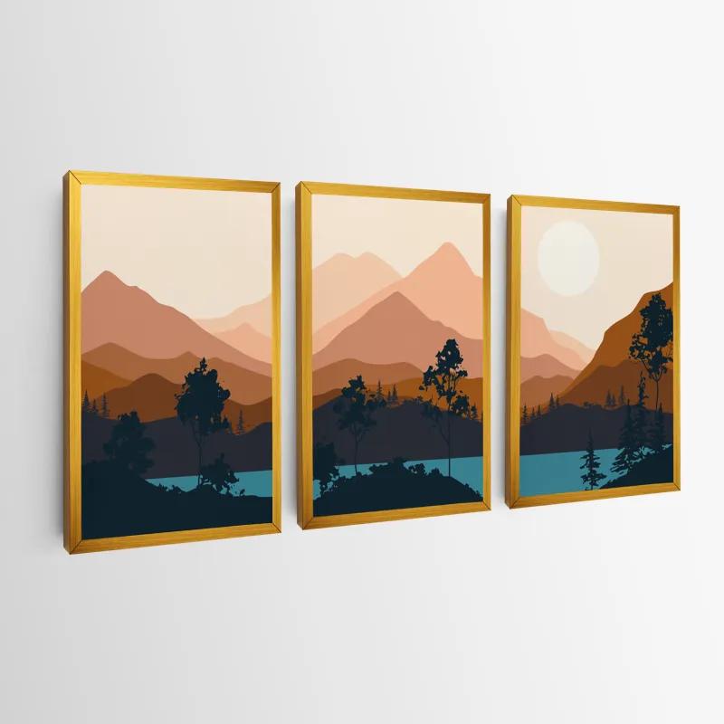 Tablou Multicanvas Cream Moon Mountain mockup 0