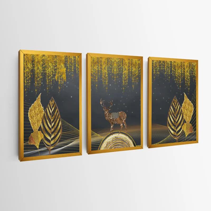 Tablou Multicanvas Golden Deer mockup 0