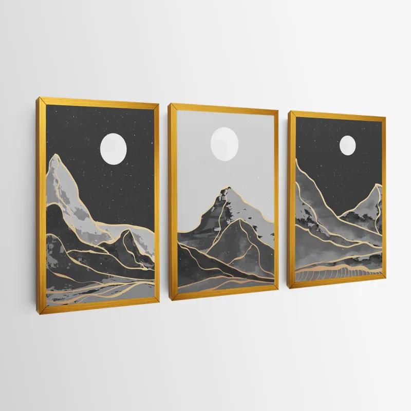 Tablou Multicanvas Grey Moon Mountain mockup 0