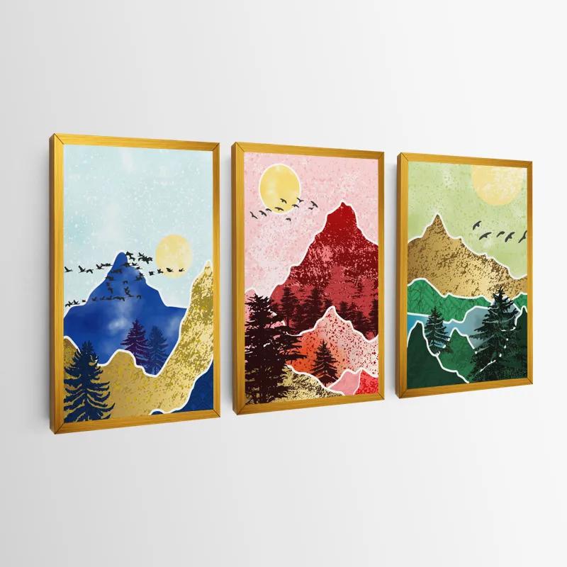 Tablou Multicanvas Mountainirds Set mockup 0