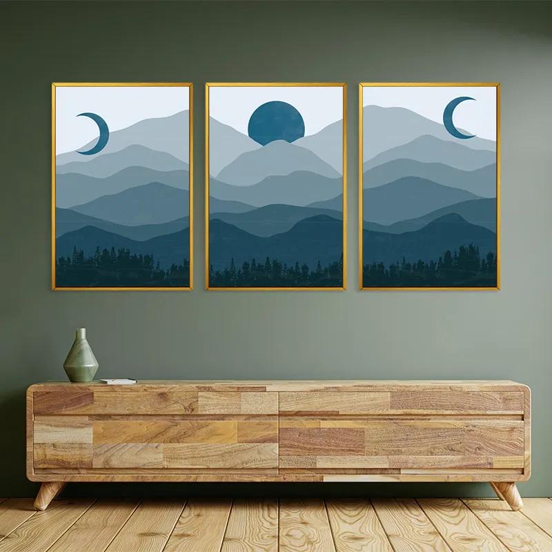 Tablou Multicanvas Blue Sun Mountain mockup 2