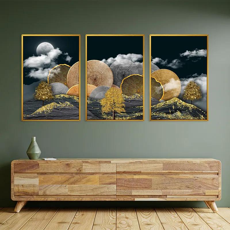 Tablou Multicanvas Circle Over The Mountain mockup 2