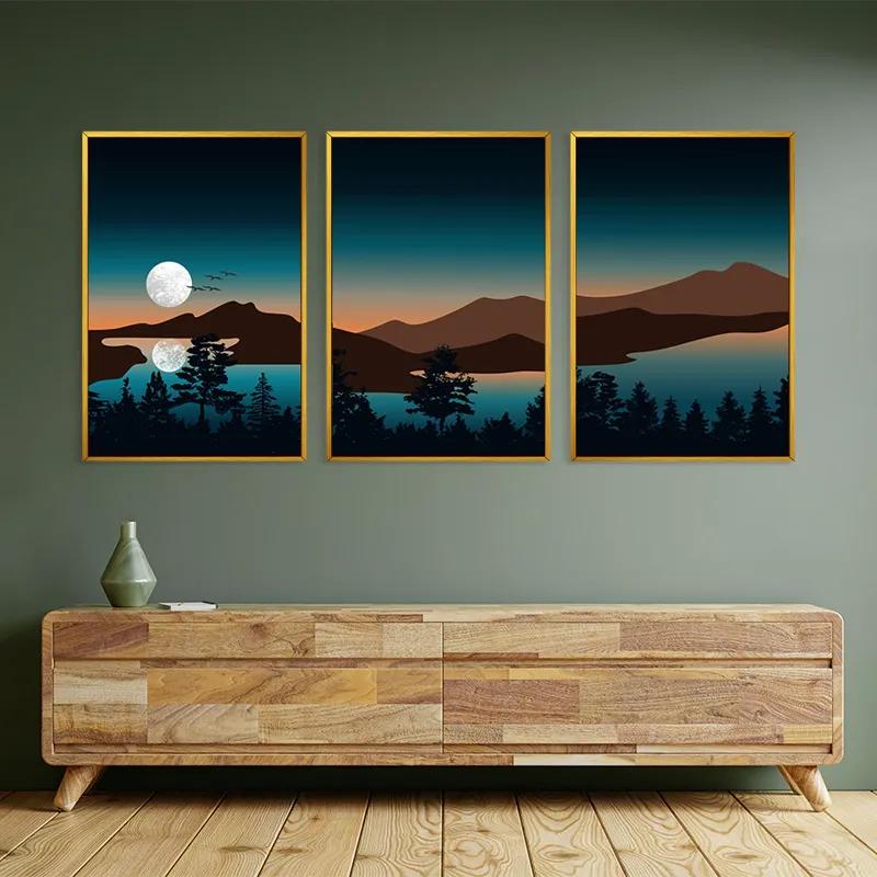 Tablou Multicanvas Full Moon Mountain mockup 2