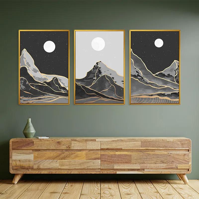 Tablou Multicanvas Grey Moon Mountain mockup 2
