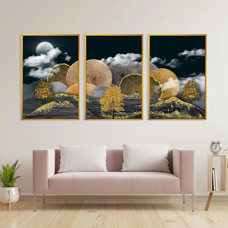 Tablou Multicanvas Circle Over The Mountain mockup 3