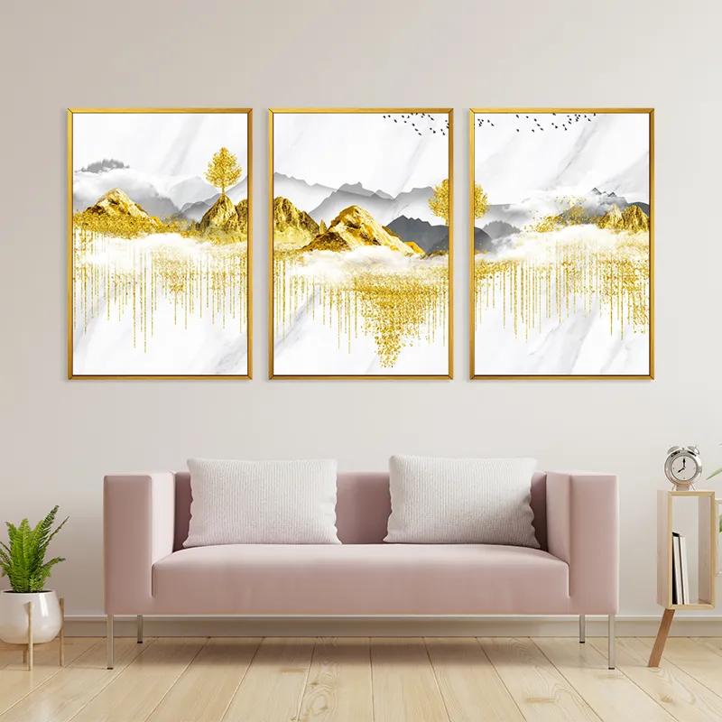 Tablou Multicanvas Golden White Mountains mockup 3