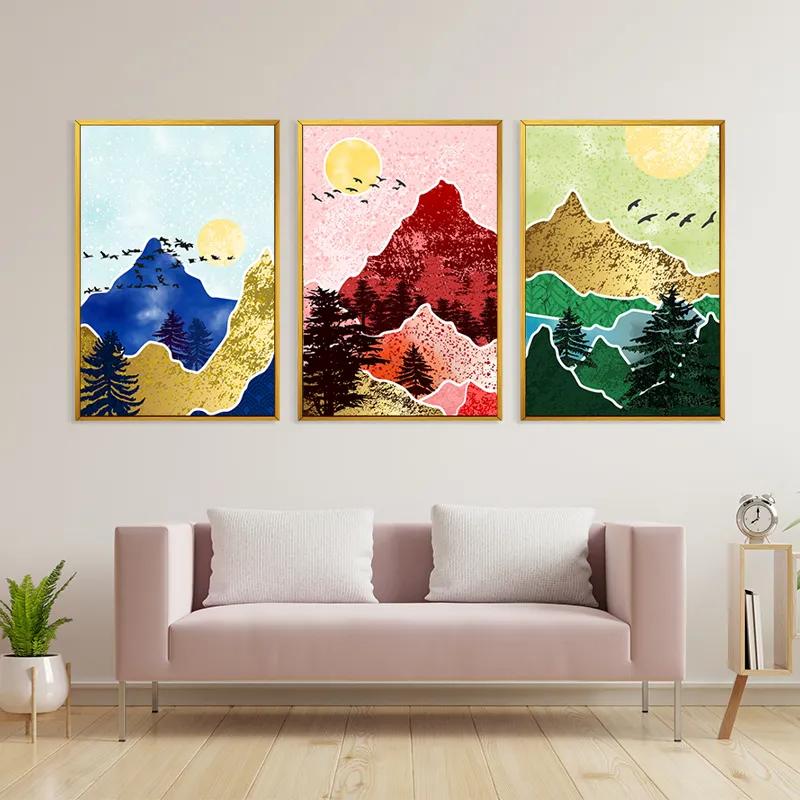 Tablou Multicanvas Mountainirds Set mockup 3