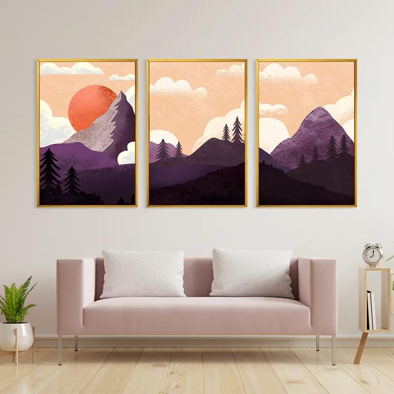 Tablou Multicanvas Purple Mountain mockup 3