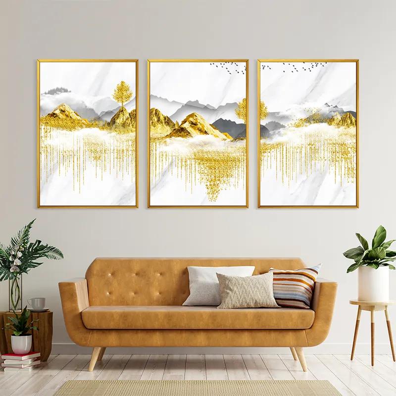 Tablou Multicanvas Golden White Mountains mockup 4