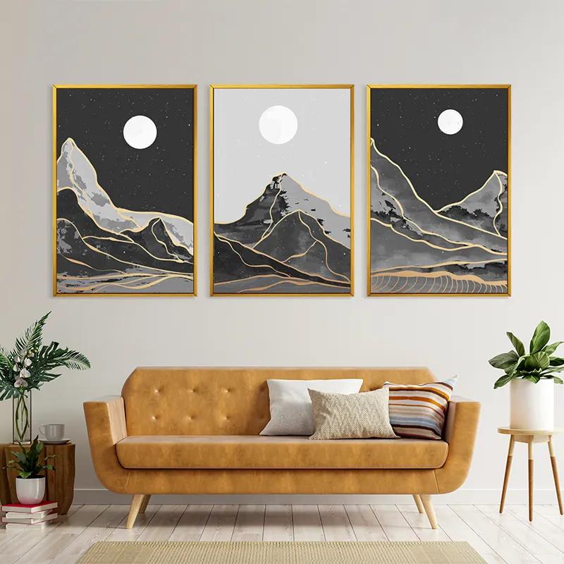 Tablou Multicanvas Grey Moon Mountain mockup 4