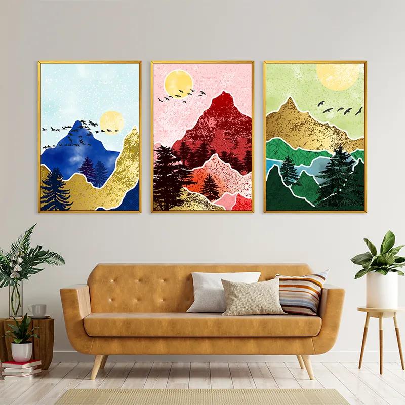 Tablou Multicanvas Mountainirds Set mockup 4