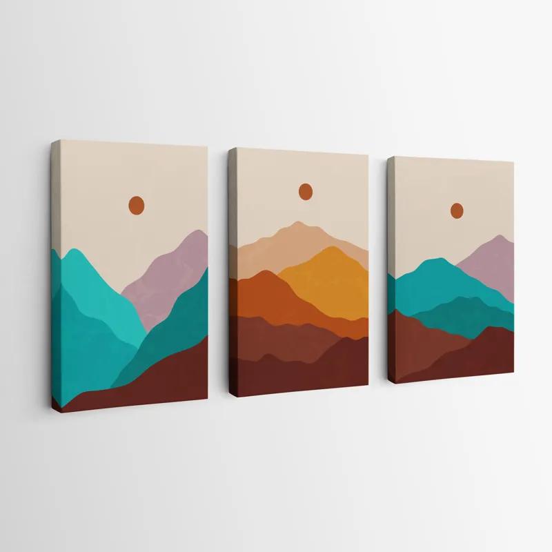 Tablou Multicanvas Brown Moon Mountain mockup 0