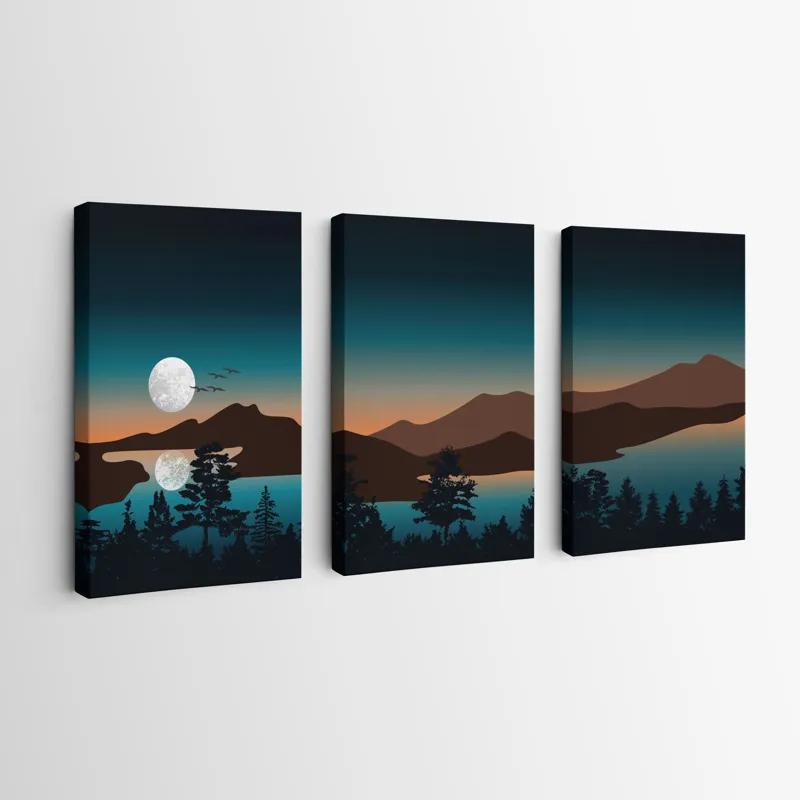 Tablou Multicanvas Full Moon Mountain mockup 0