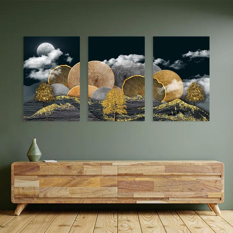 Tablou Multicanvas Circle Over The Mountain mockup 2