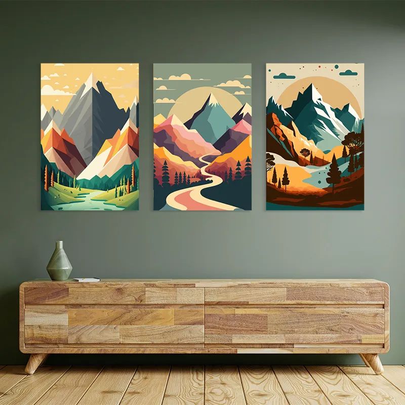 Colorful Mountain Set mockup 2