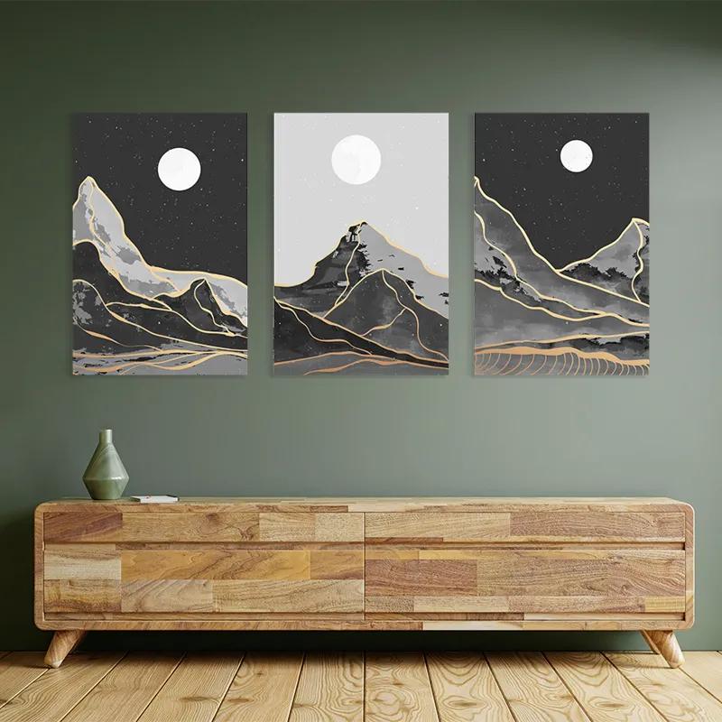 Tablou Multicanvas Grey Moon Mountain mockup 2