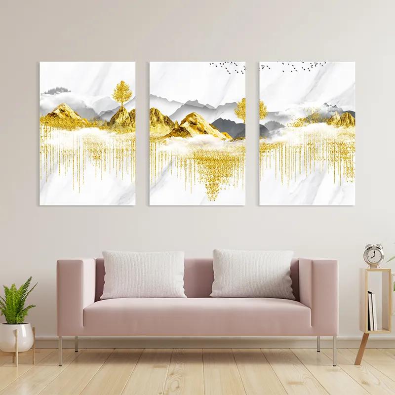 Tablou Multicanvas Golden White Mountains mockup 3