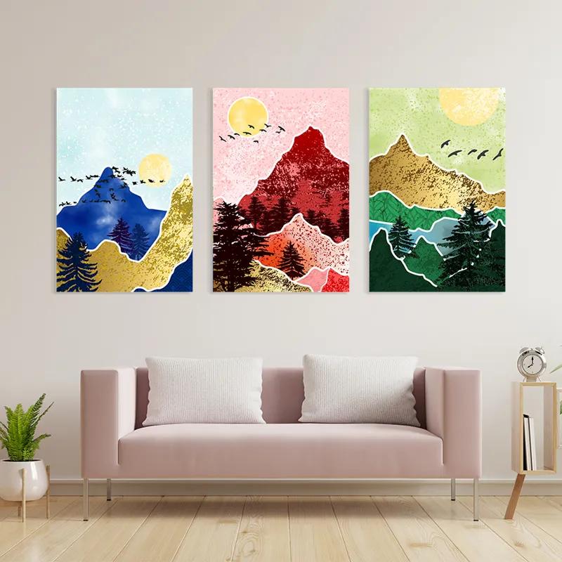 Tablou Multicanvas Mountainirds Set mockup 3