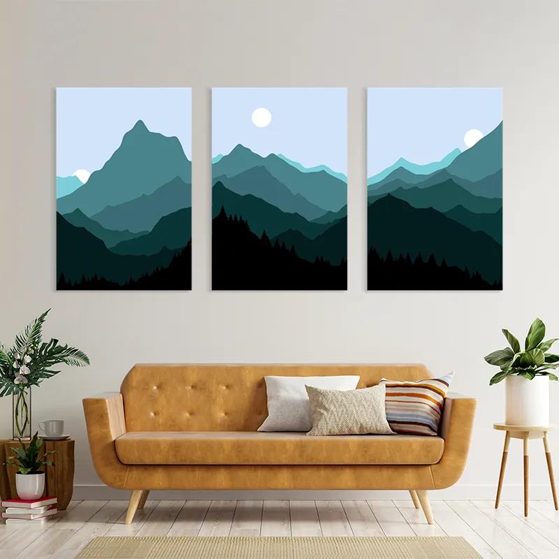 Tablou Multicanvas Green Mountain mockup 4