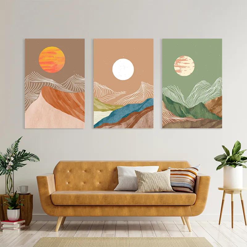 Tablou Multicanvas White Moon Set mockup 4