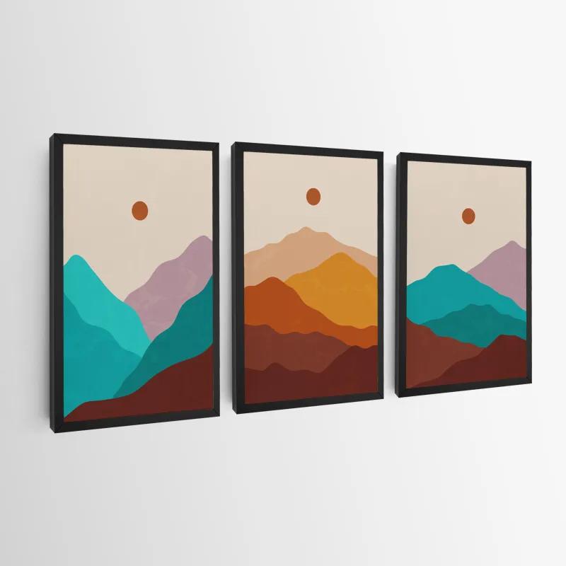 Tablou Multicanvas Brown Moon Mountain mockup 0