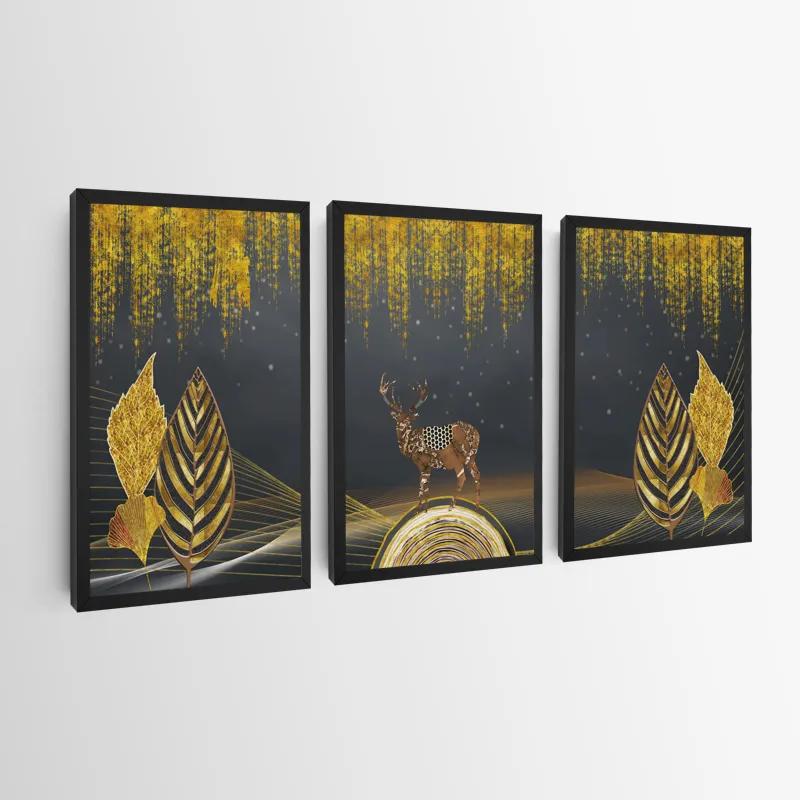 Tablou Multicanvas Golden Deer mockup 0