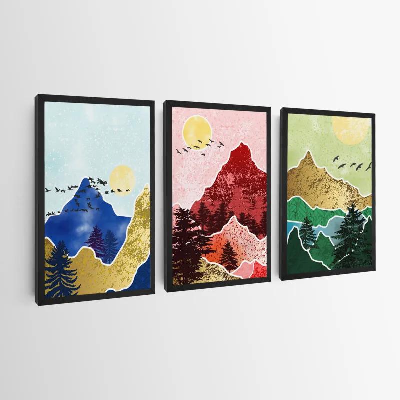 Tablou Multicanvas Mountainirds Set mockup 0