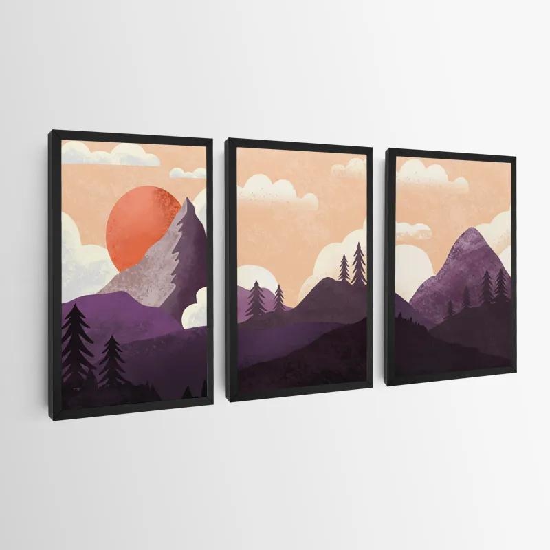 Tablou Multicanvas Purple Mountain mockup 0