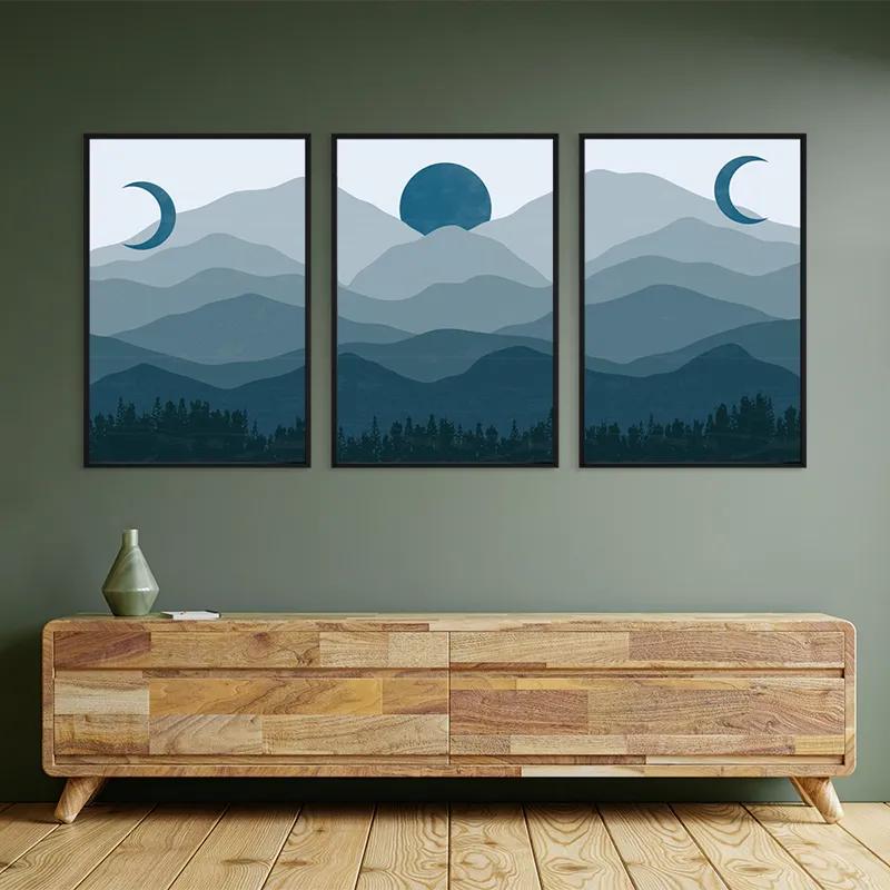 Tablou Multicanvas Blue Sun Mountain mockup 2