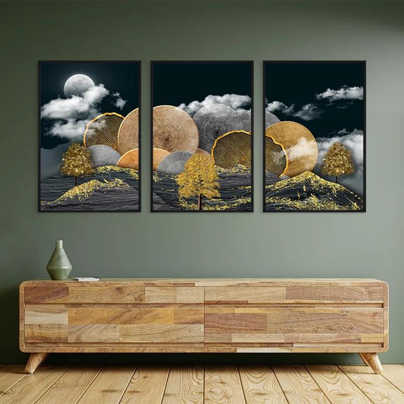 Tablou Multicanvas Circle Over The Mountain mockup 2