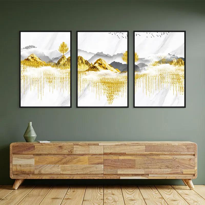 Tablou Multicanvas Golden White Mountains mockup 2