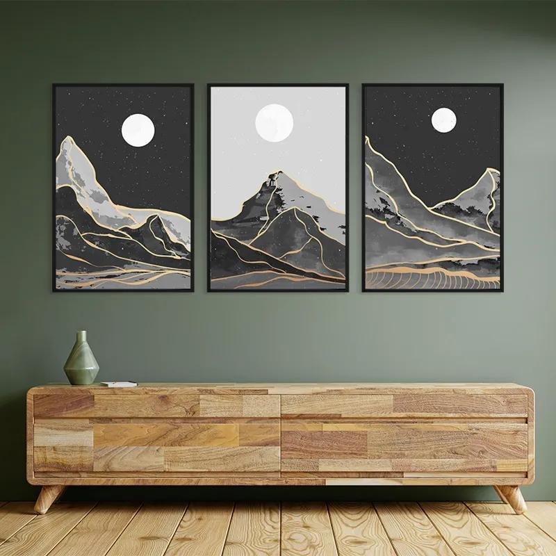Tablou Multicanvas Grey Moon Mountain mockup 2